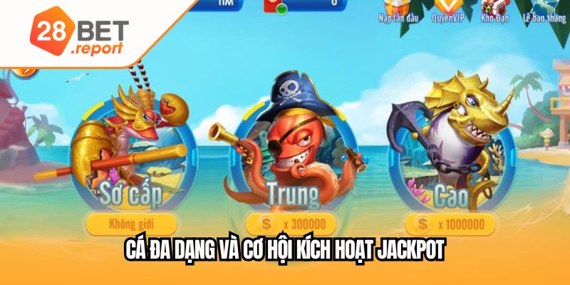 Cá đa dạng và cơ hội kích hoạt jackpot